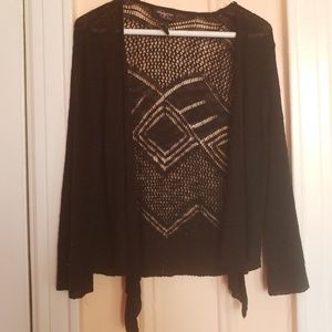 Black cardigan embroidery